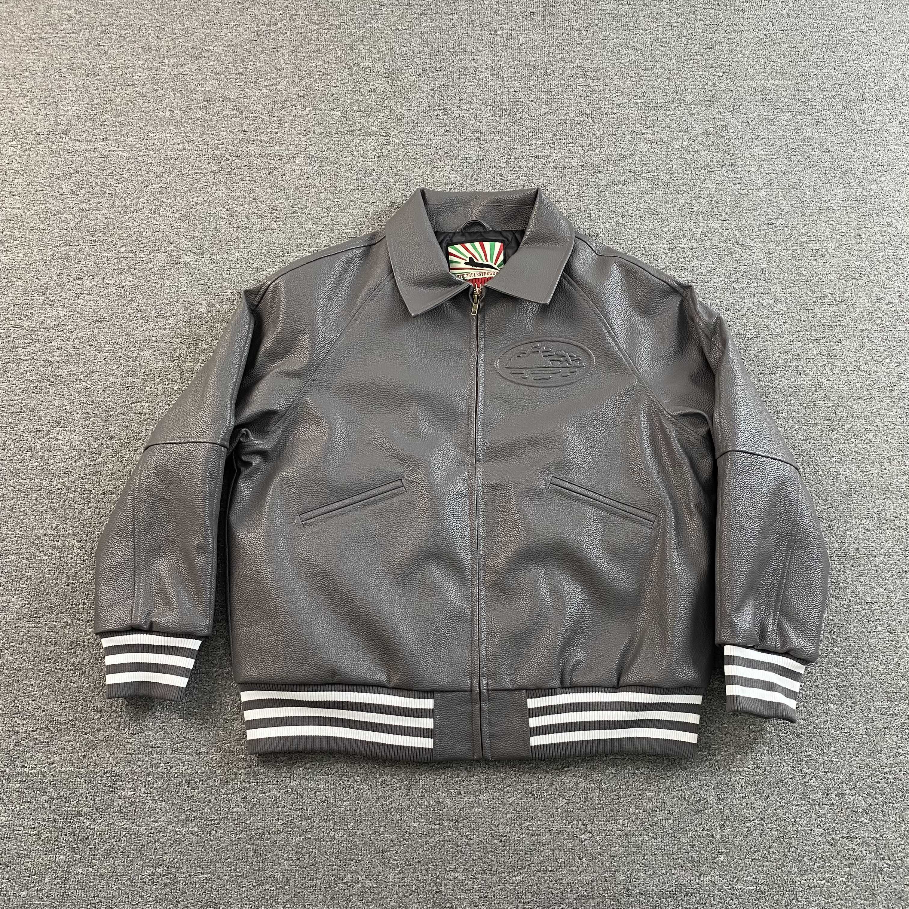 Corteiz Leather Da Skydive Jacket Grey – Drip Store Argentina