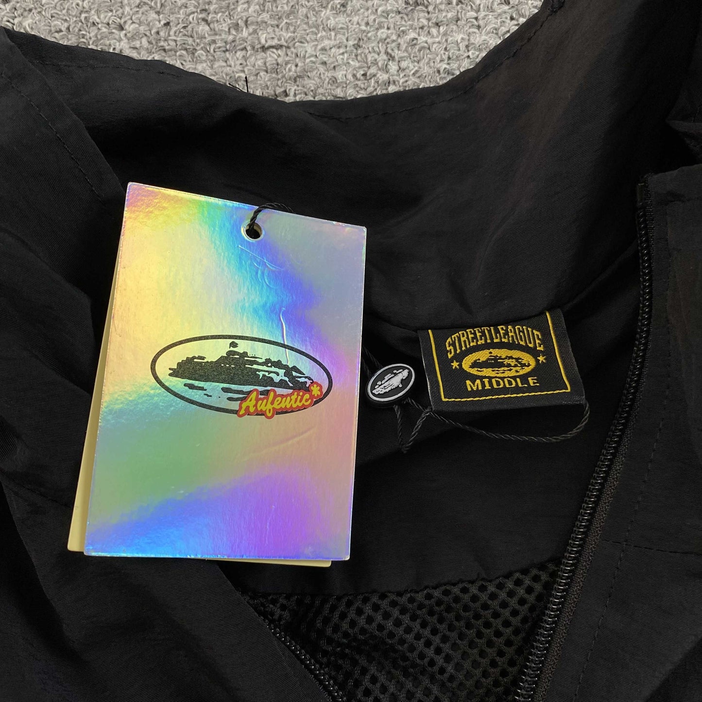 Corteiz Sriped Litework Jacket Black