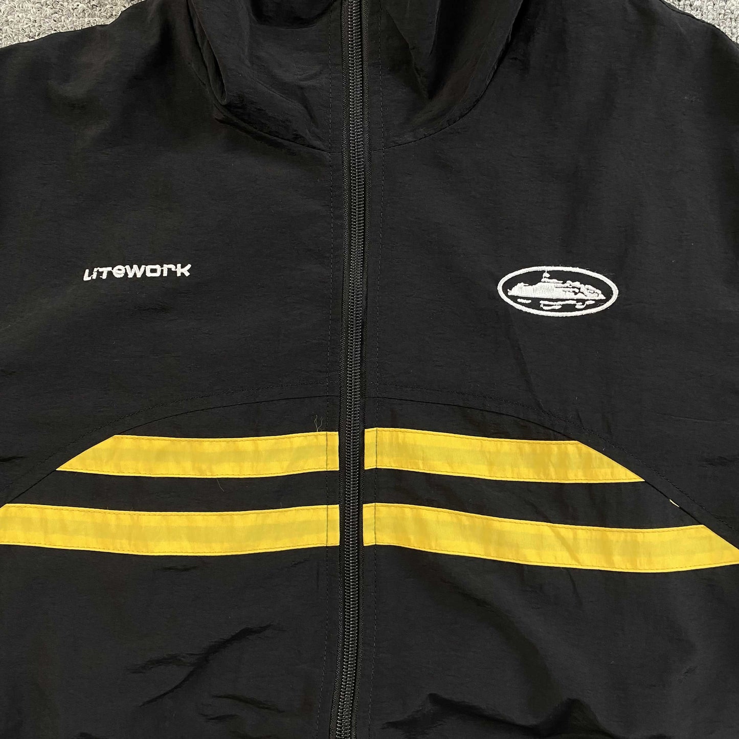 Corteiz Sriped Litework Jacket Black