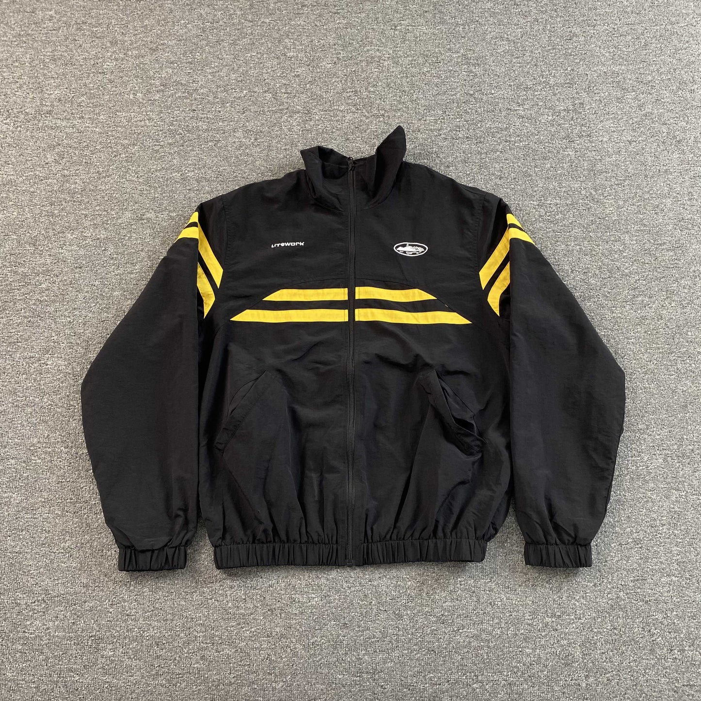 Corteiz Sriped Litework Jacket Black