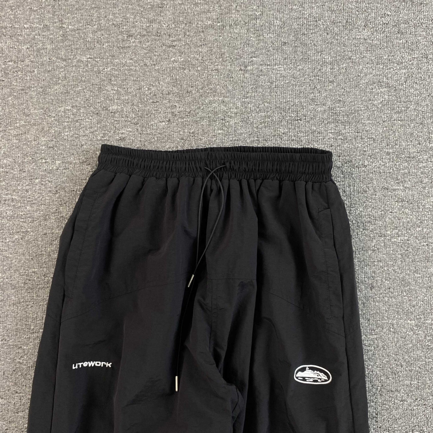 Corteiz Sriped Litework Pants Black