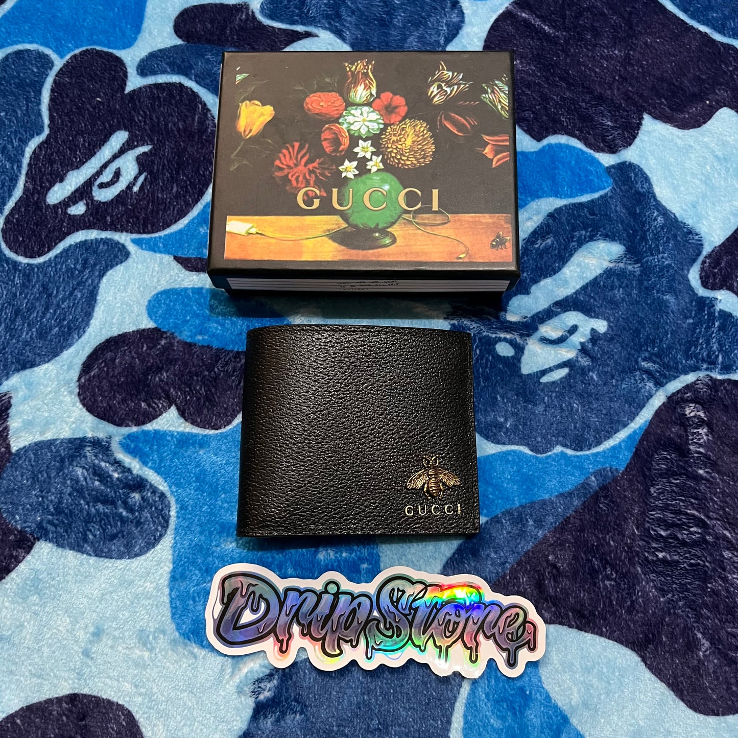 GUCCI BIFOLD WALLET ANIMALIER BEE BLACK-Drip Store Argentina