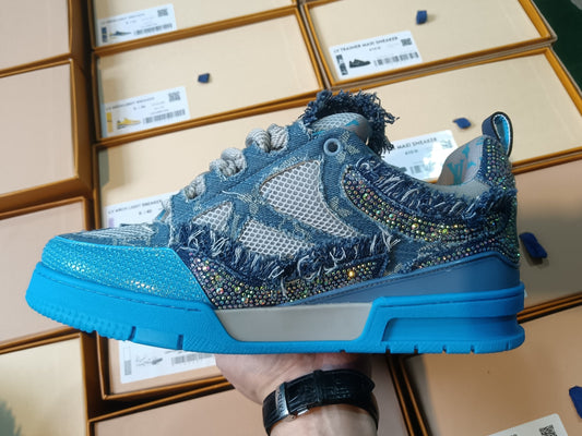 Louis Vuitton Skate Sneaker Blue Swarovski Monogram