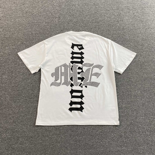 Mixed Emotion Beach Rhinestone Tee White