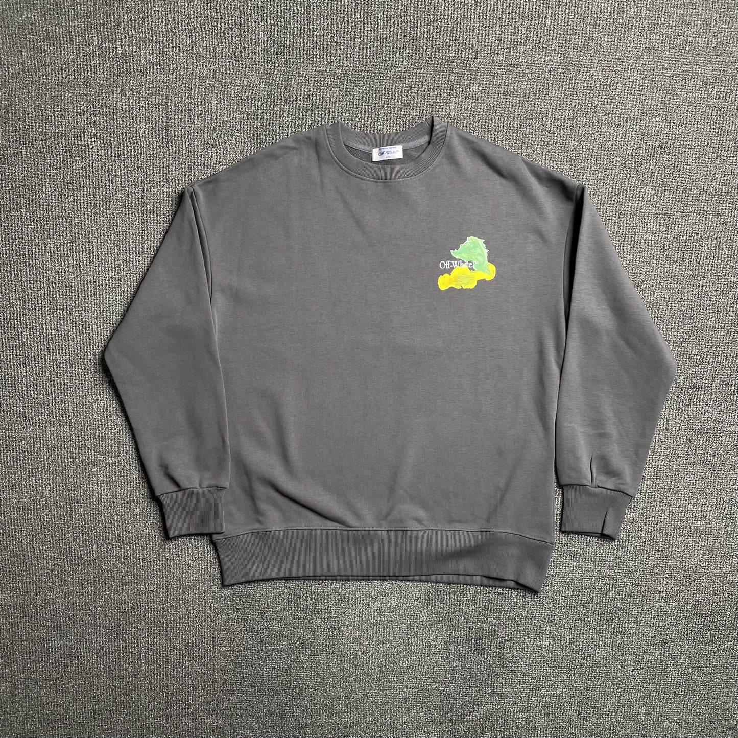 OFF WHITE BRUSHED ARROWS CREWNECK GREY-Drip Store Argentina