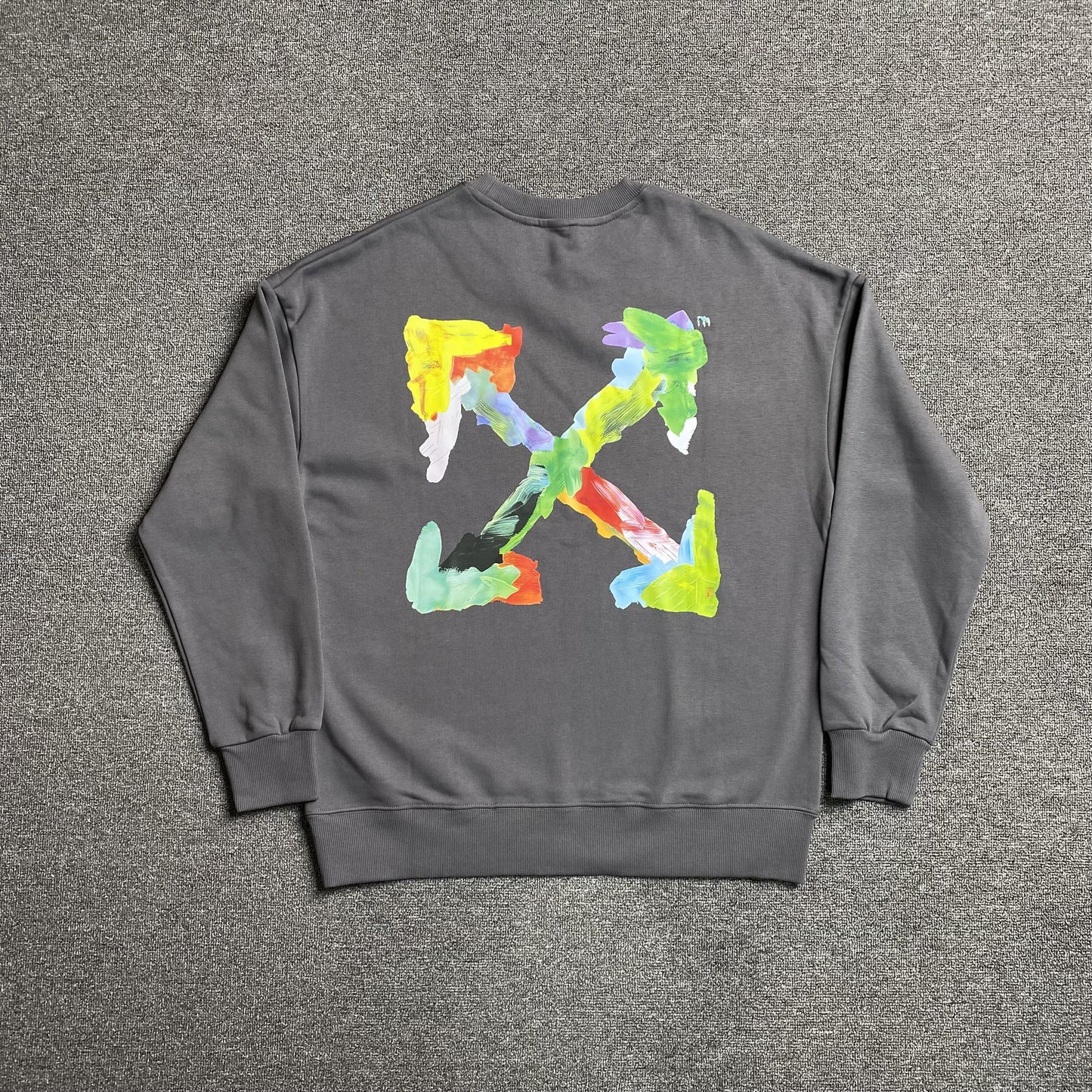 OFF WHITE BRUSHED ARROWS CREWNECK GREY-Drip Store Argentina