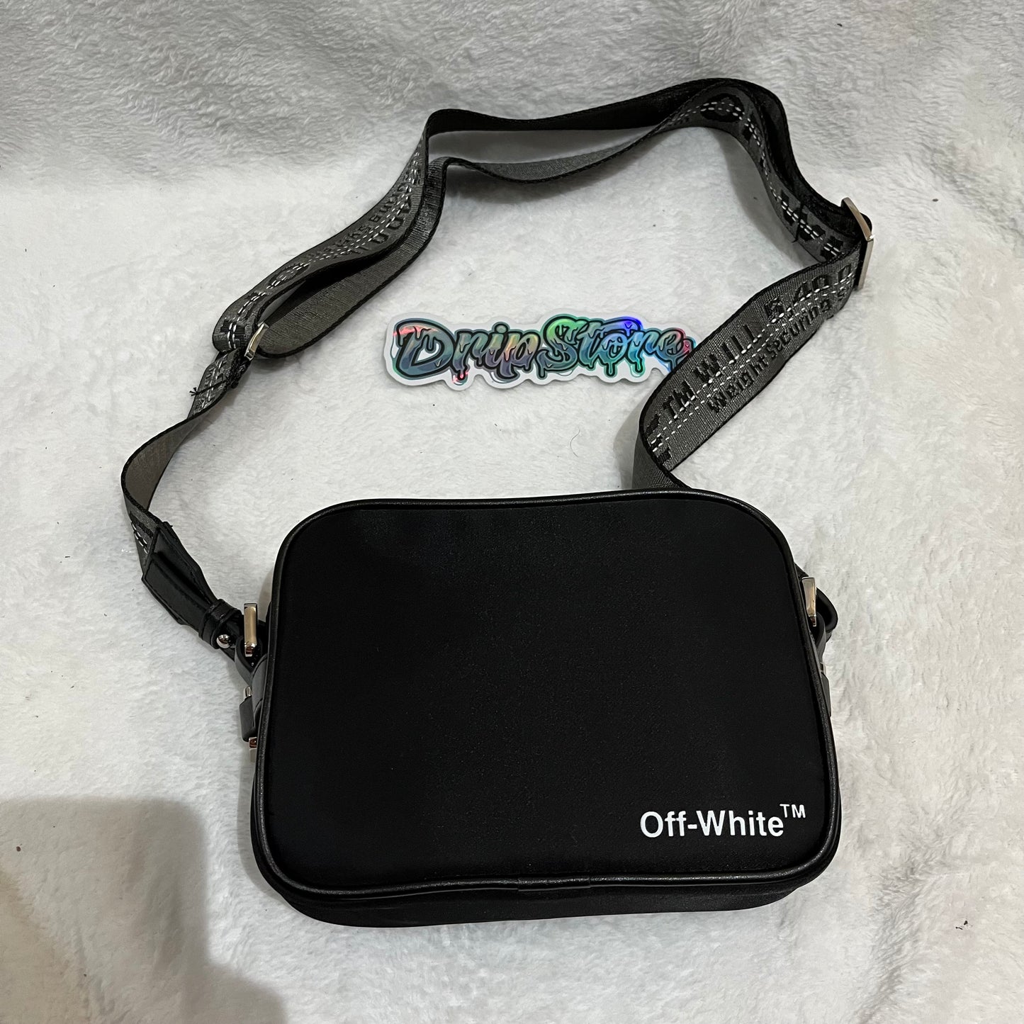 OFF WHITE CROSSBODY CAMERA BAG BLACK-Drip Store Argentina