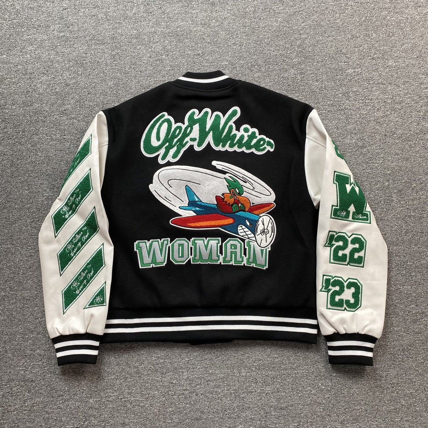 OFF WHITE EMBR PATCHES VARSITY JACKET BLACK-Drip Store Argentina
