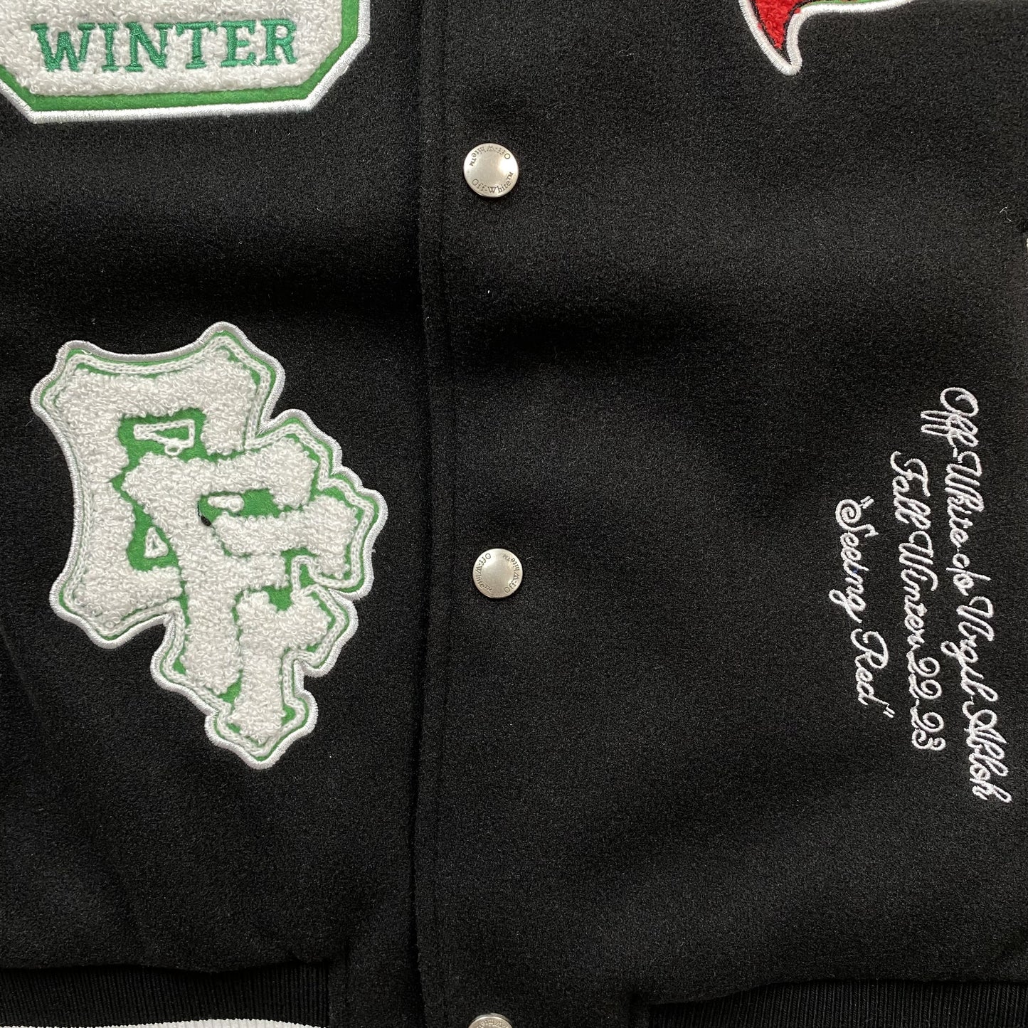 OFF WHITE EMBR PATCHES VARSITY JACKET BLACK-Drip Store Argentina