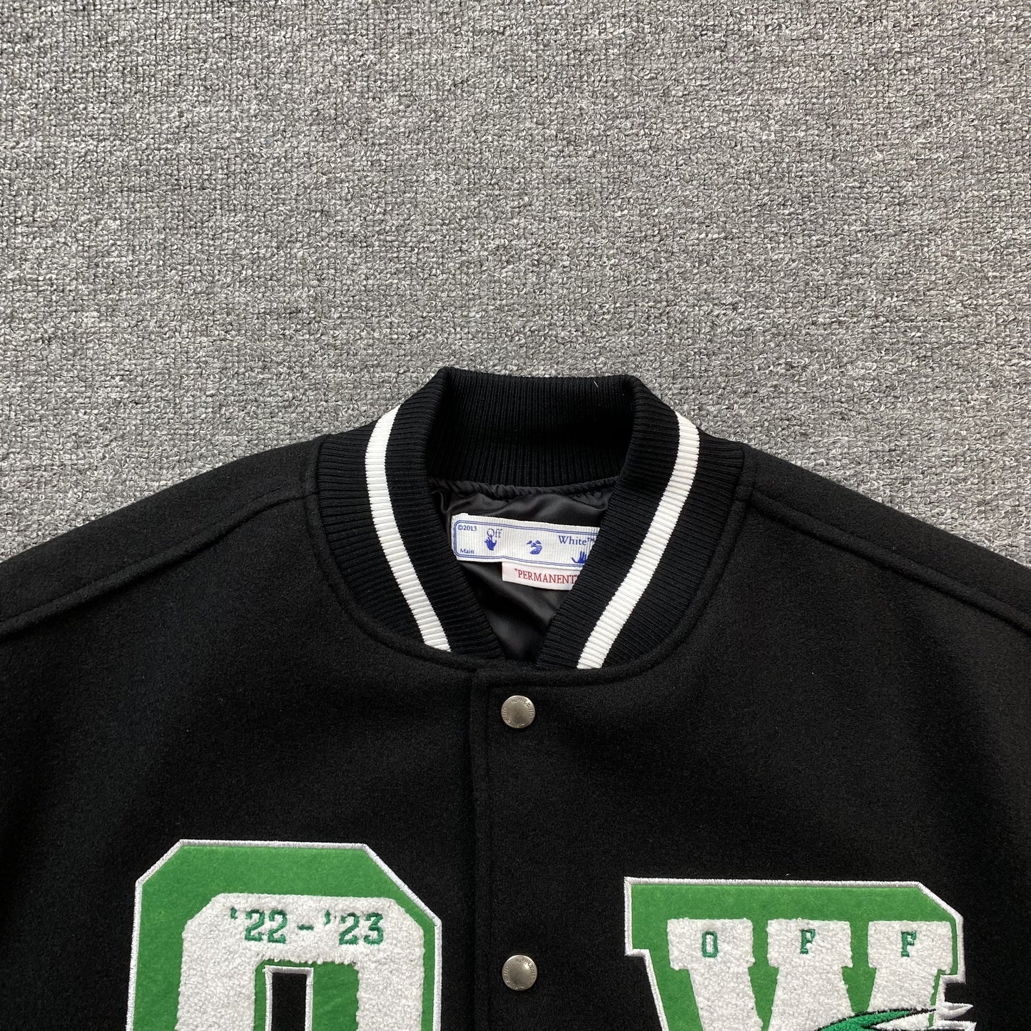 OFF WHITE EMBR PATCHES VARSITY JACKET BLACK-Drip Store Argentina