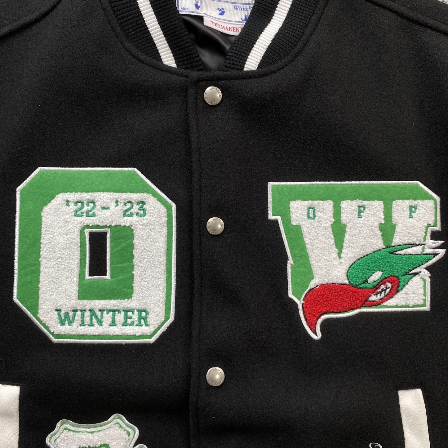 OFF WHITE EMBR PATCHES VARSITY JACKET BLACK-Drip Store Argentina