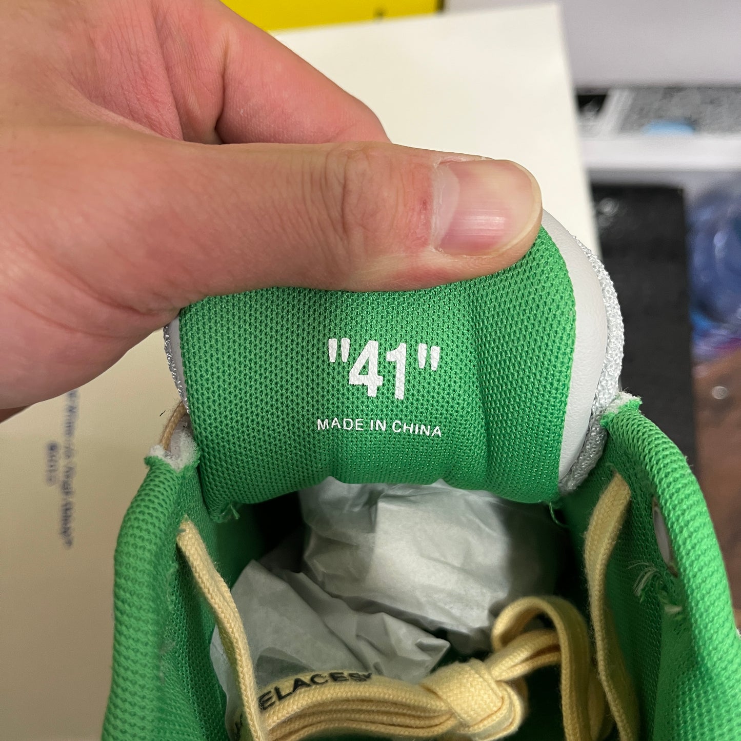 Off White Out Of Office Grey Green