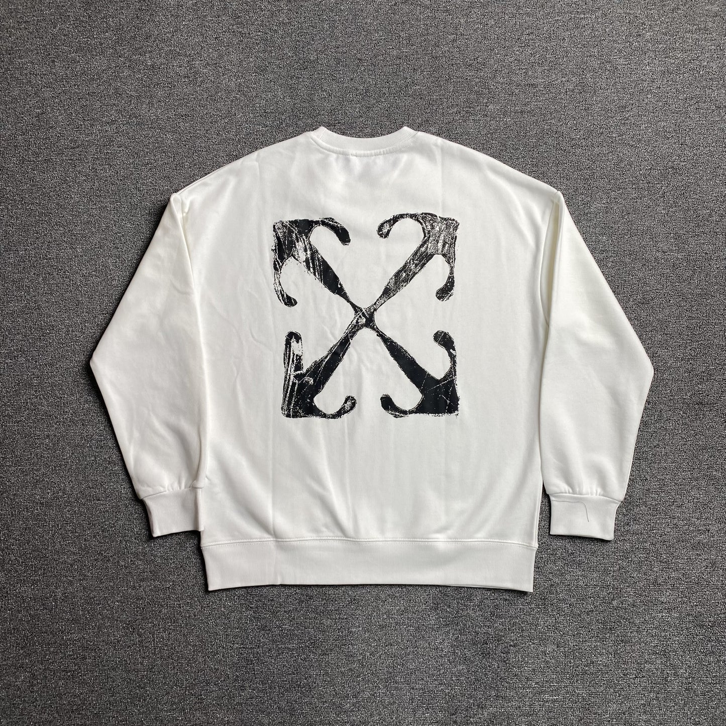 OFF WHITE SCRATCH ARROW CREWNECK WHITE-Drip Store Argentina