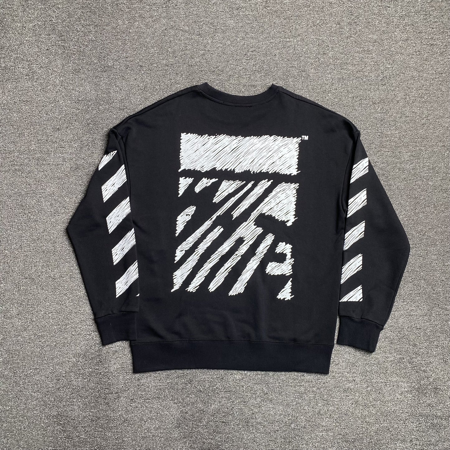 OFF WHITE SCRIBBLE DIAG CREWNECK BLACK-Drip Store Argentina
