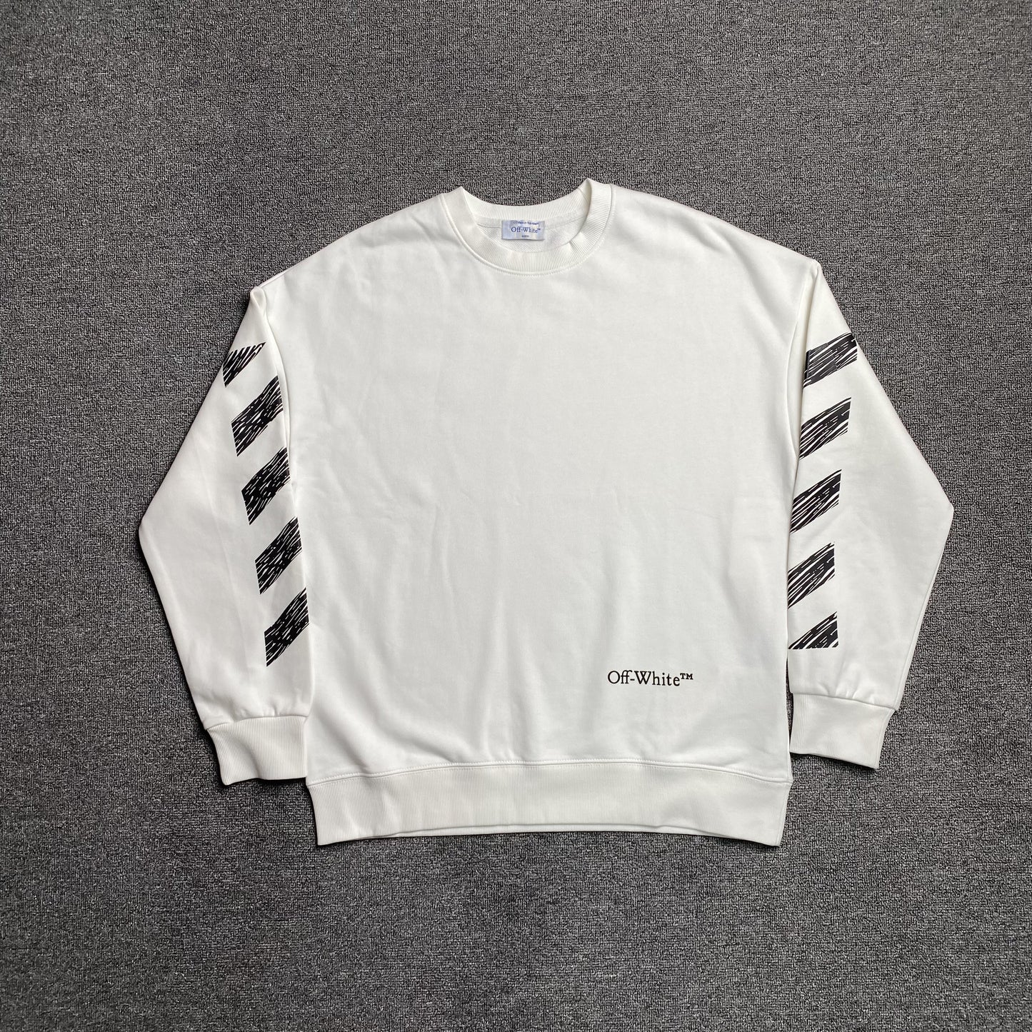 OFF WHITE SCRIBBLE DIAG CREWNECK WHITE-Drip Store Argentina