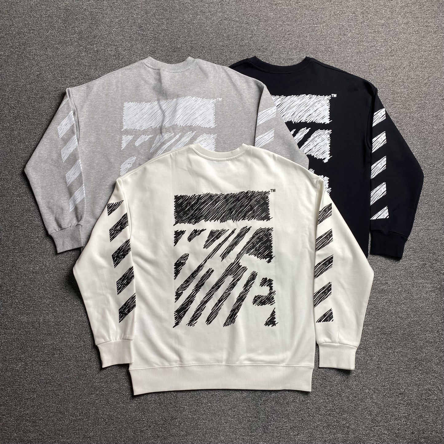 OFF WHITE SCRIBBLE DIAG CREWNECK WHITE-Drip Store Argentina