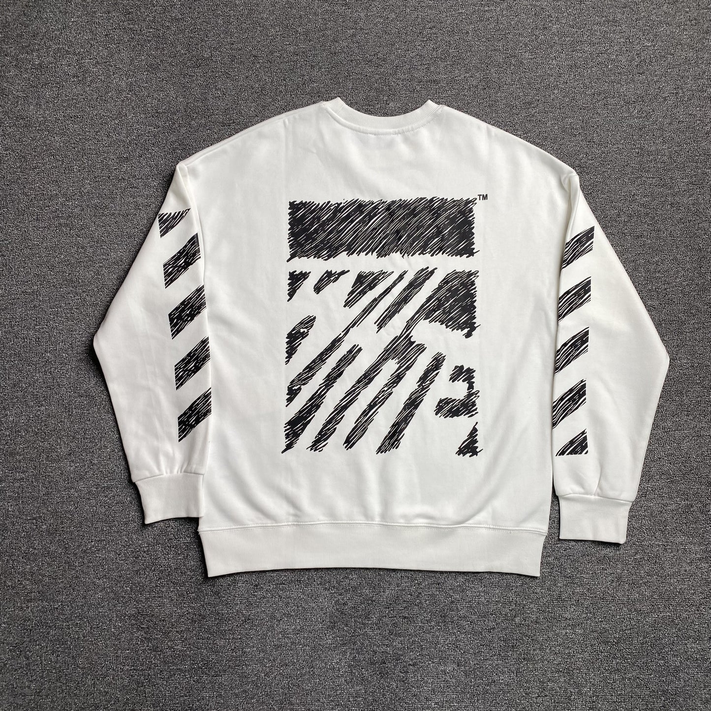 OFF WHITE SCRIBBLE DIAG CREWNECK WHITE-Drip Store Argentina