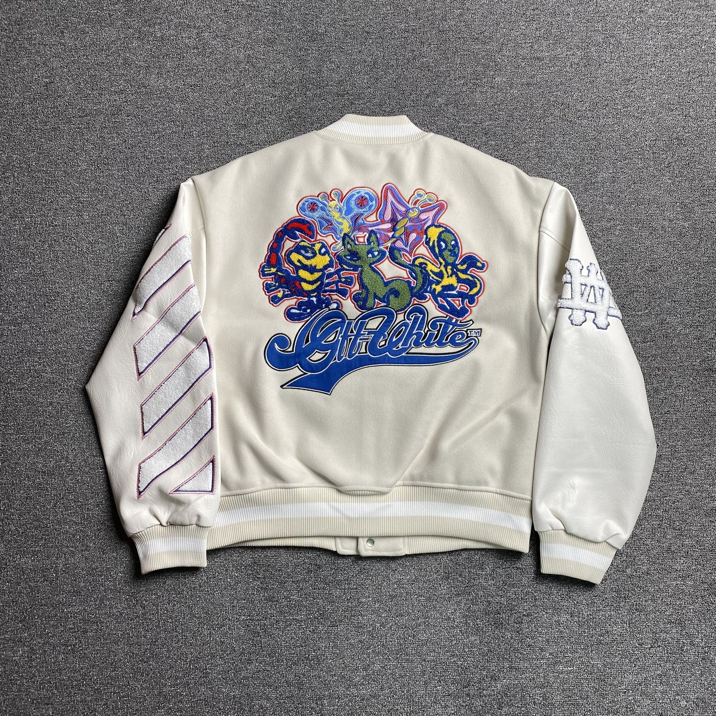 OFF WHITE WO CHARACTERS VARSITY JACKET GREY-Drip Store Argentina