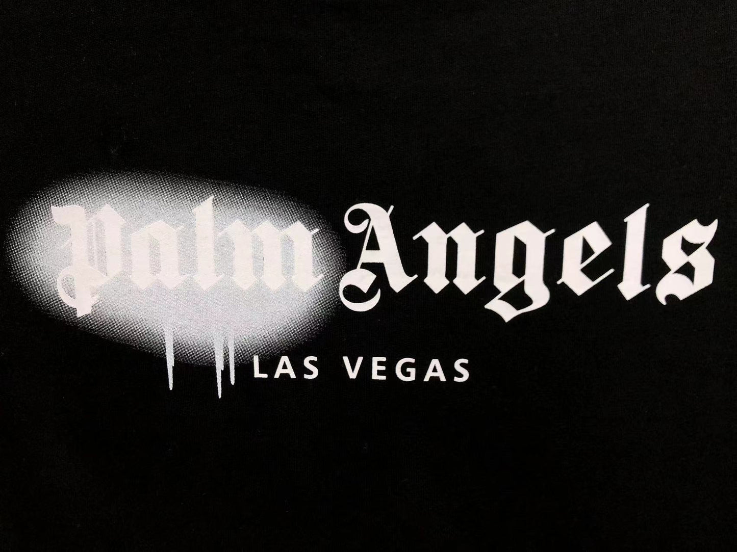 PALM ANGELS LAS VEGAS SPRAYED TEE BLACK-Drip Store Argentina