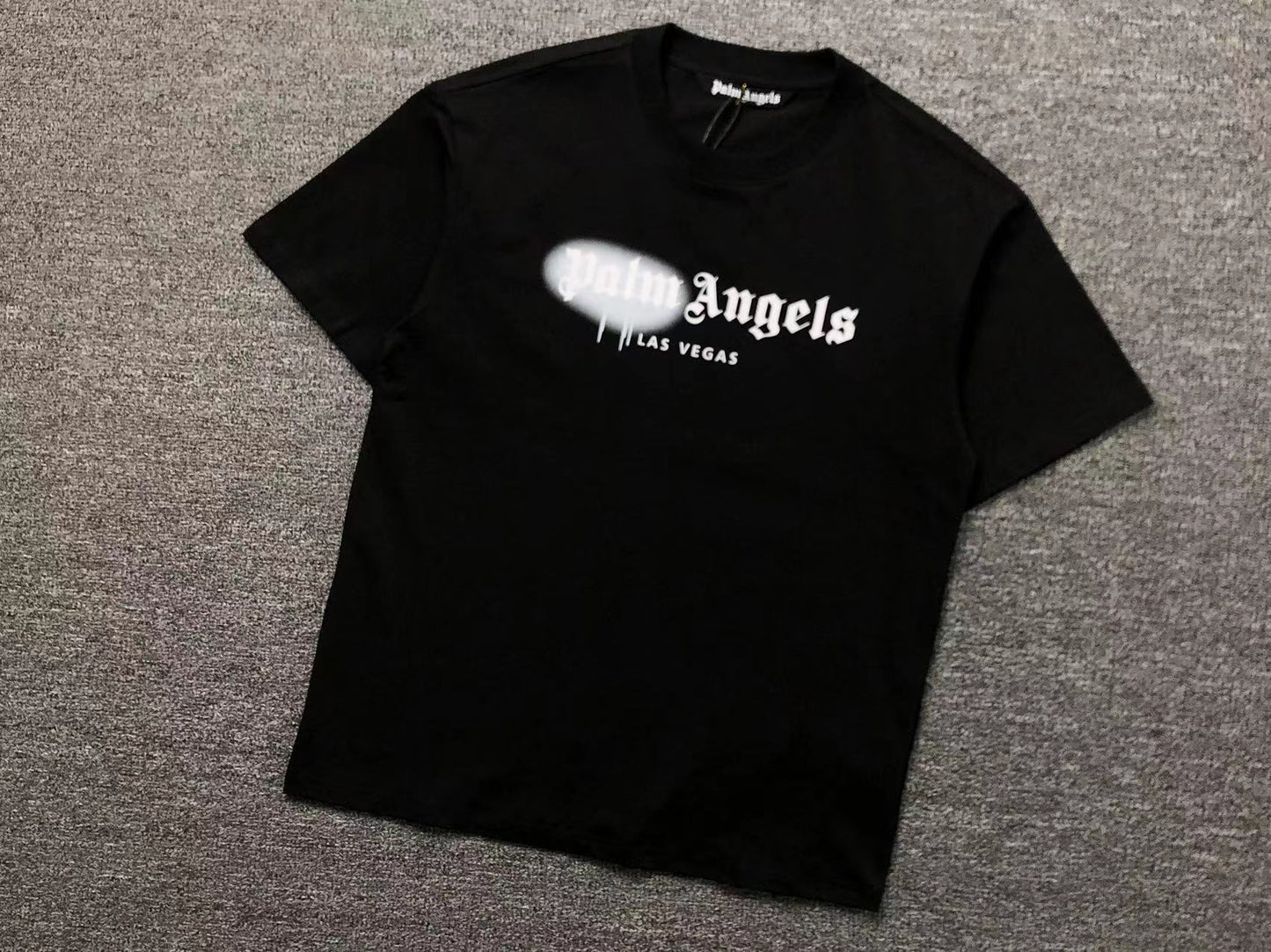 PALM ANGELS LAS VEGAS SPRAYED TEE BLACK-Drip Store Argentina
