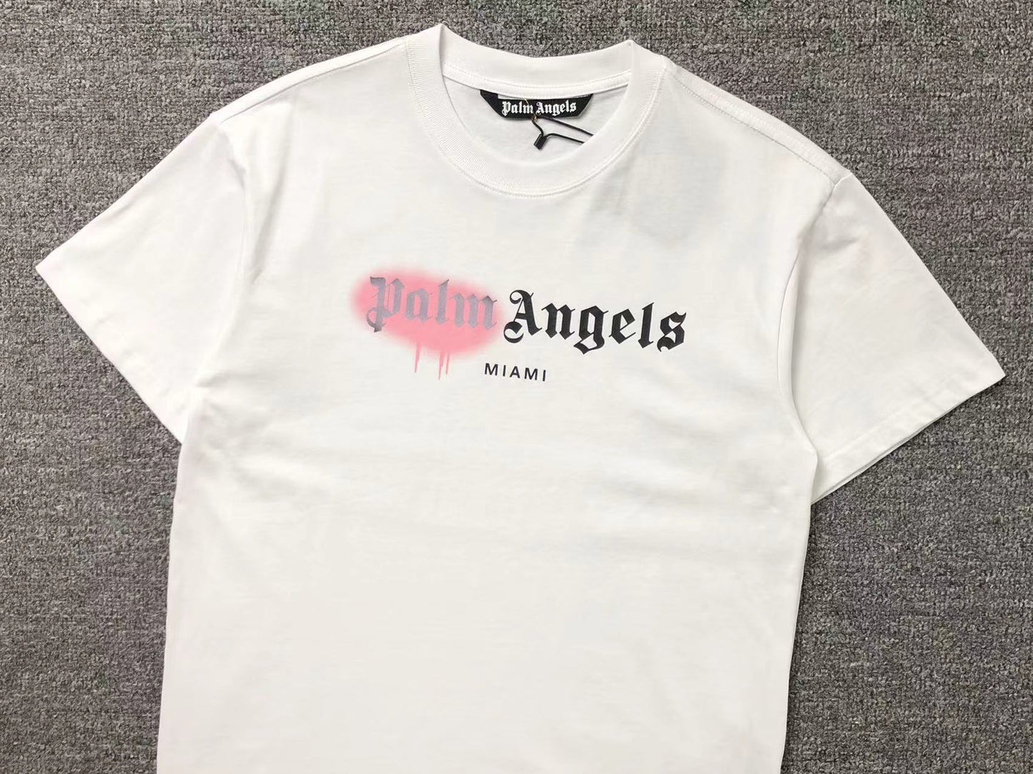 PALM ANGELS MIAMI SPRAYED TEE WHITE-Drip Store Argentina