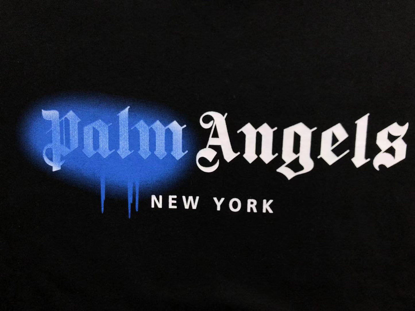 PALM ANGELS NEW YORK SPRAYED TEE BLACK-Drip Store Argentina