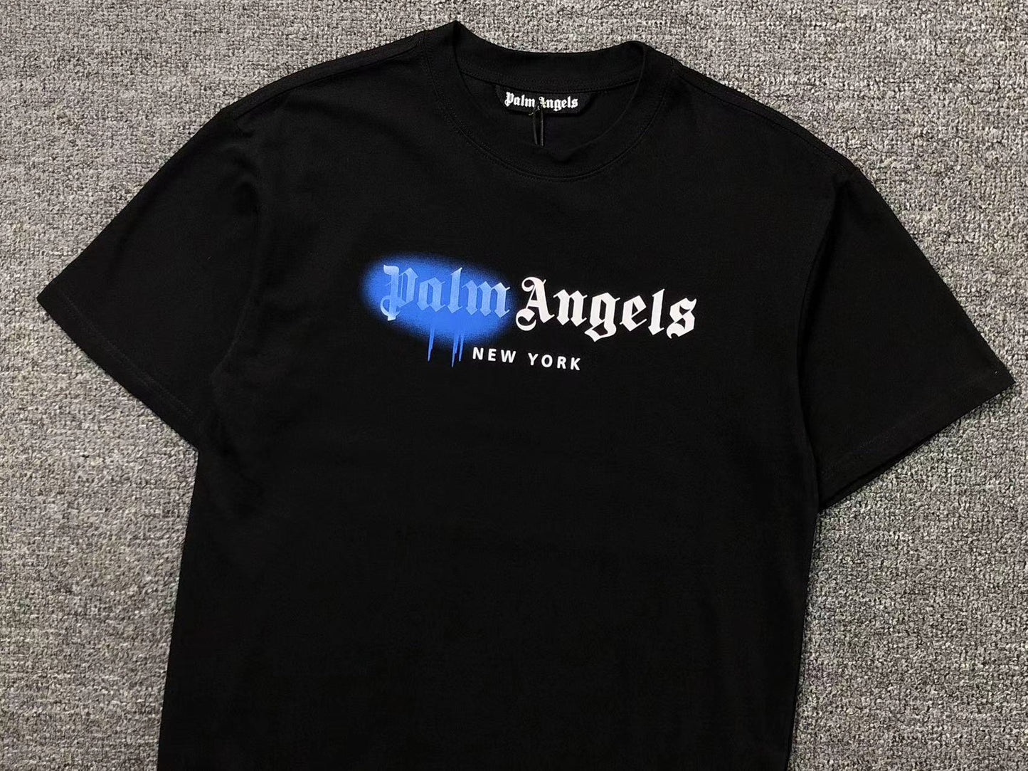 PALM ANGELS NEW YORK SPRAYED TEE BLACK-Drip Store Argentina