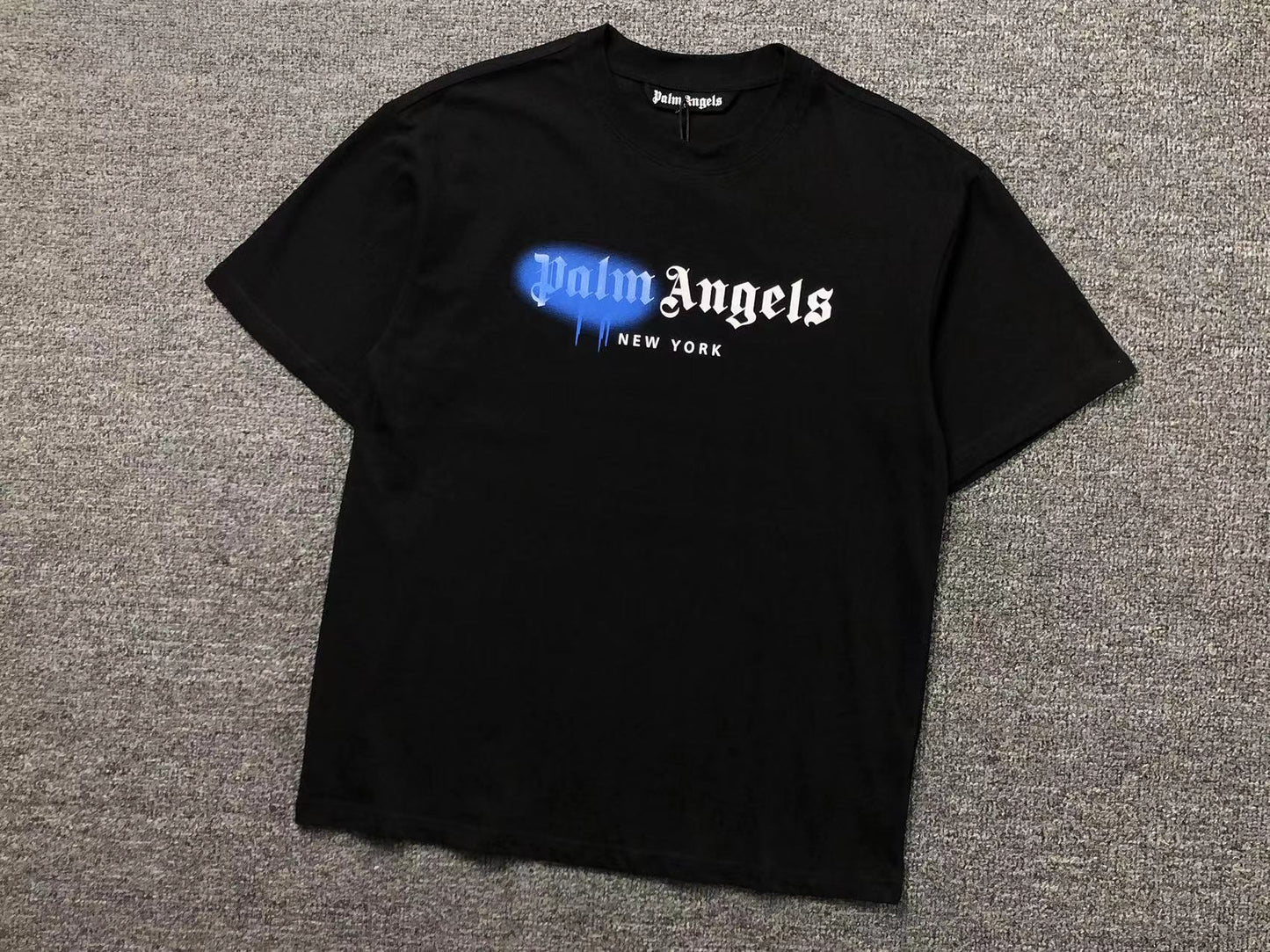 PALM ANGELS NEW YORK SPRAYED TEE BLACK-Drip Store Argentina
