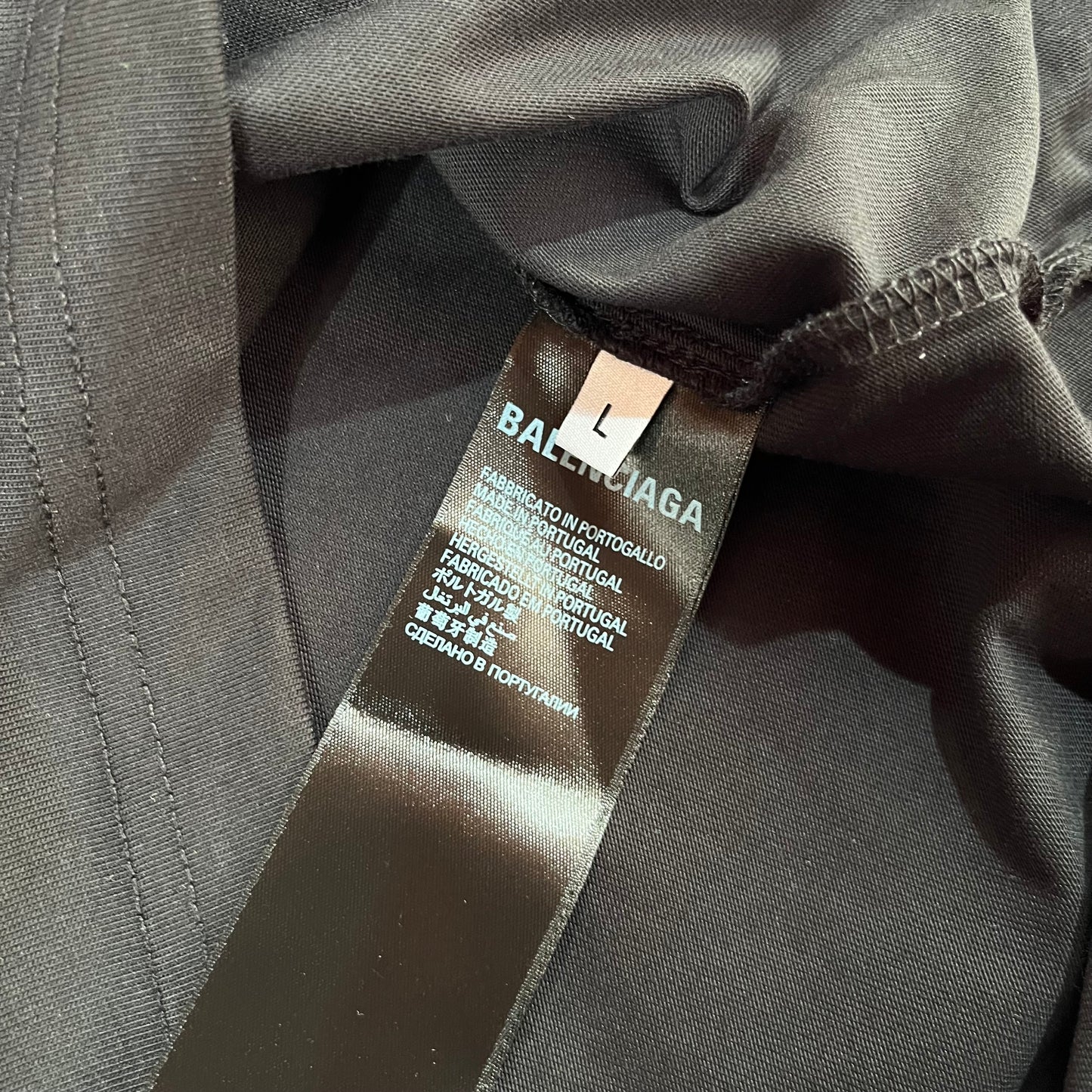 Remera Balenciaga Logo Bordado Negra L