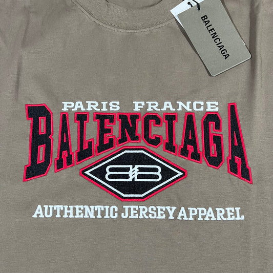 Balenciaga Logo Print T-Shirt Brown
