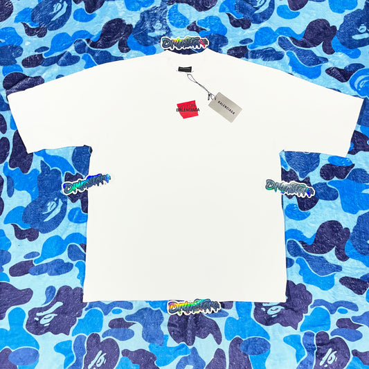 Balenciaga Red Tape T-Shirt White