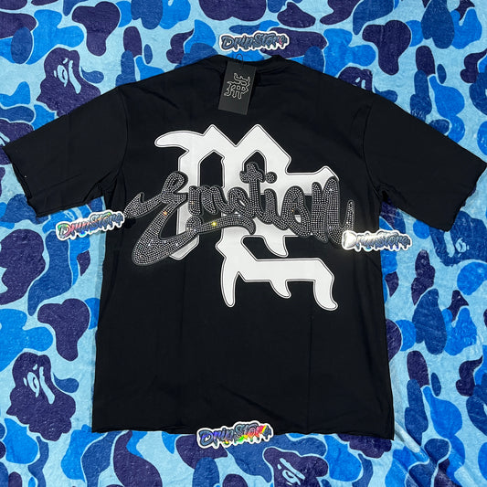 Mixed Emotion Rhinestone Tee Black