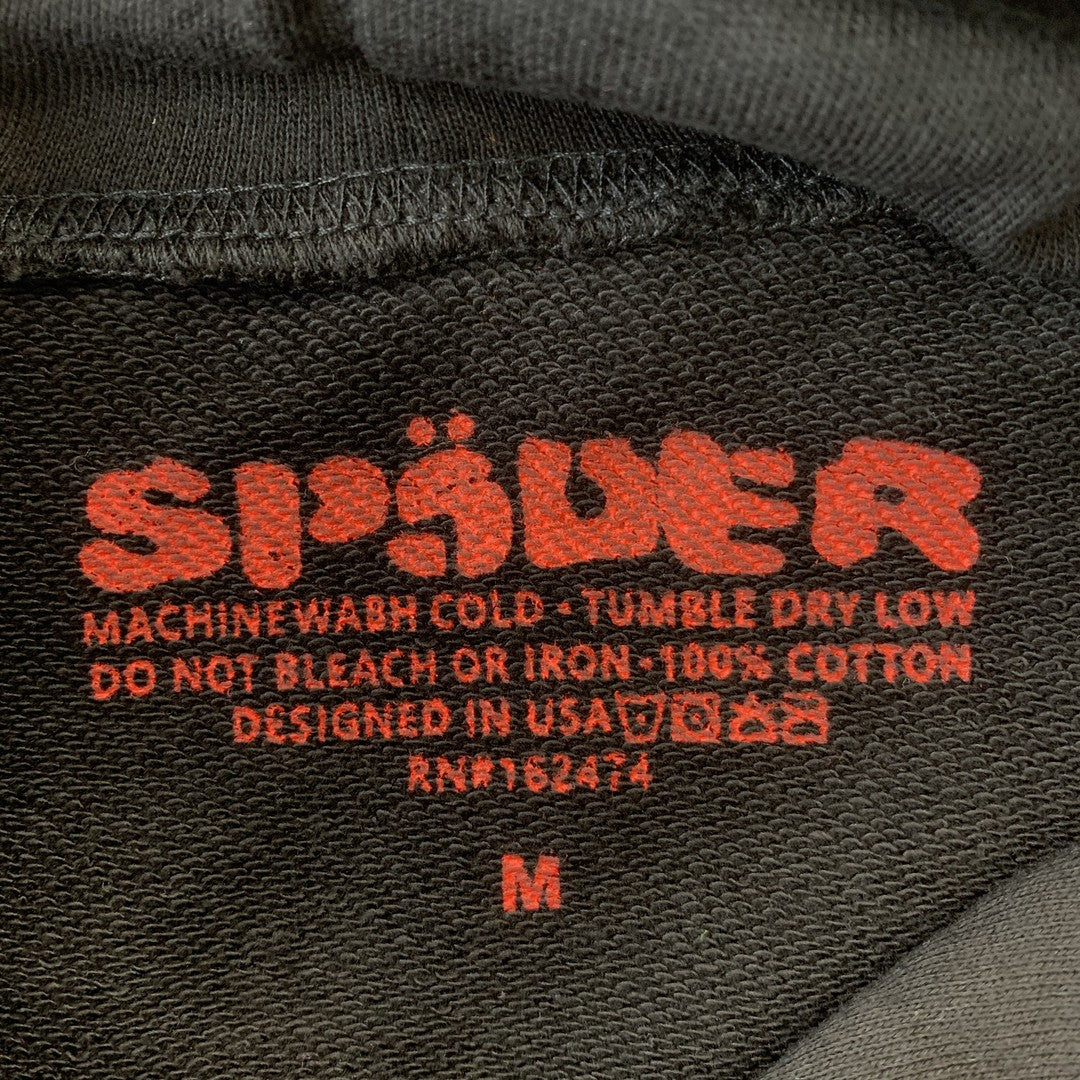 SP5DER OG RHINESTONE LOGO HOODIE BLACK-Drip Store Argentina