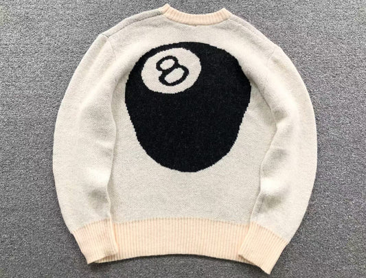 Stussy 8 Ball Knit Sweater Cream