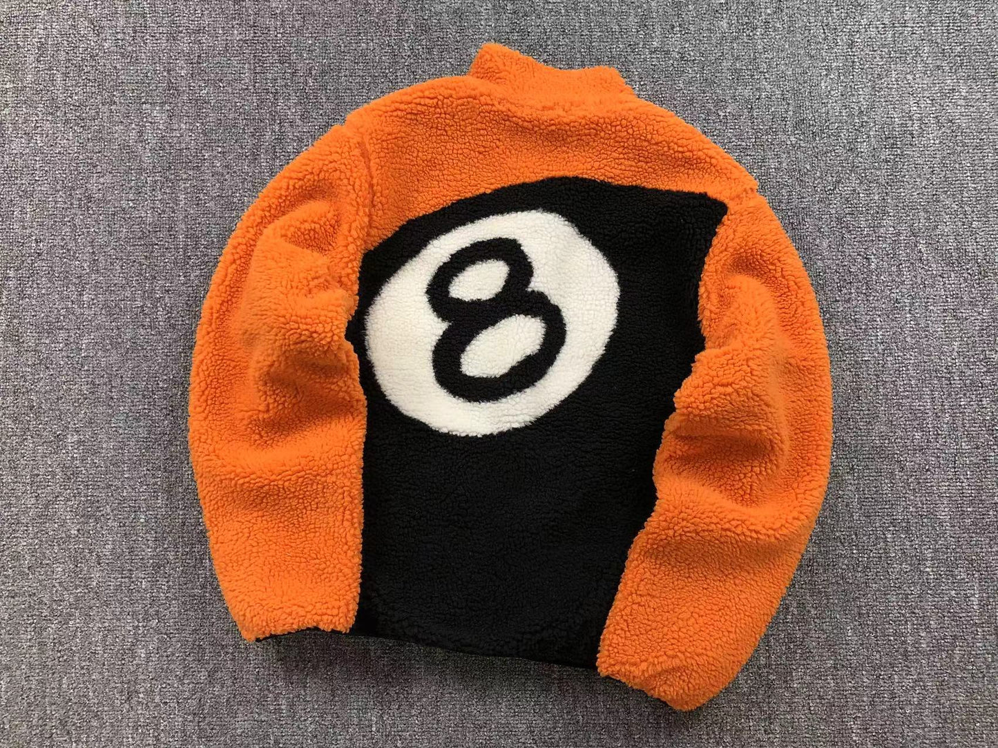 stussy-8-ball-sherpa-reversible-jacket-orange-Drip Store Argentina