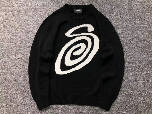 Stussy Curly S Knit Sweater Black