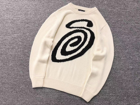 Stussy Curly S Knit Sweater Natural