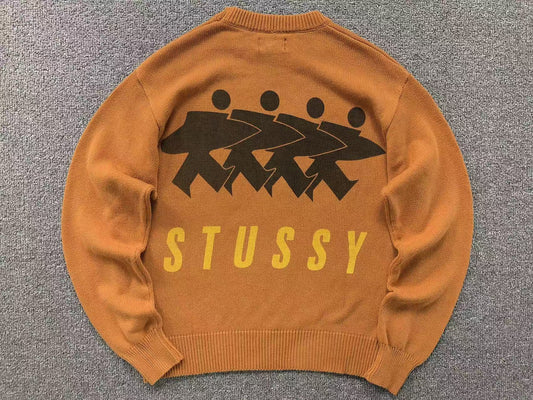 Stussy Surfman Icon Knit Sweater Brown
