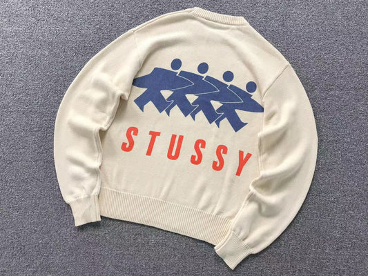 Stussy Surfman Icon Knit Sweater Ivory