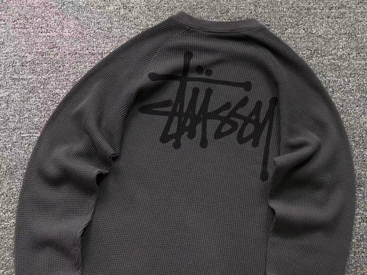 Stussy Thermal Raglan Shirt Black