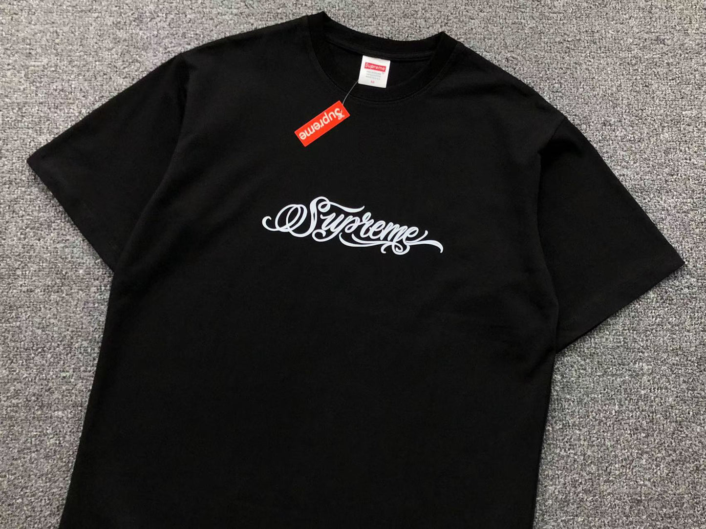 SUPREME BLACK SCRIPT TEE BLACK-Drip Store Argentina