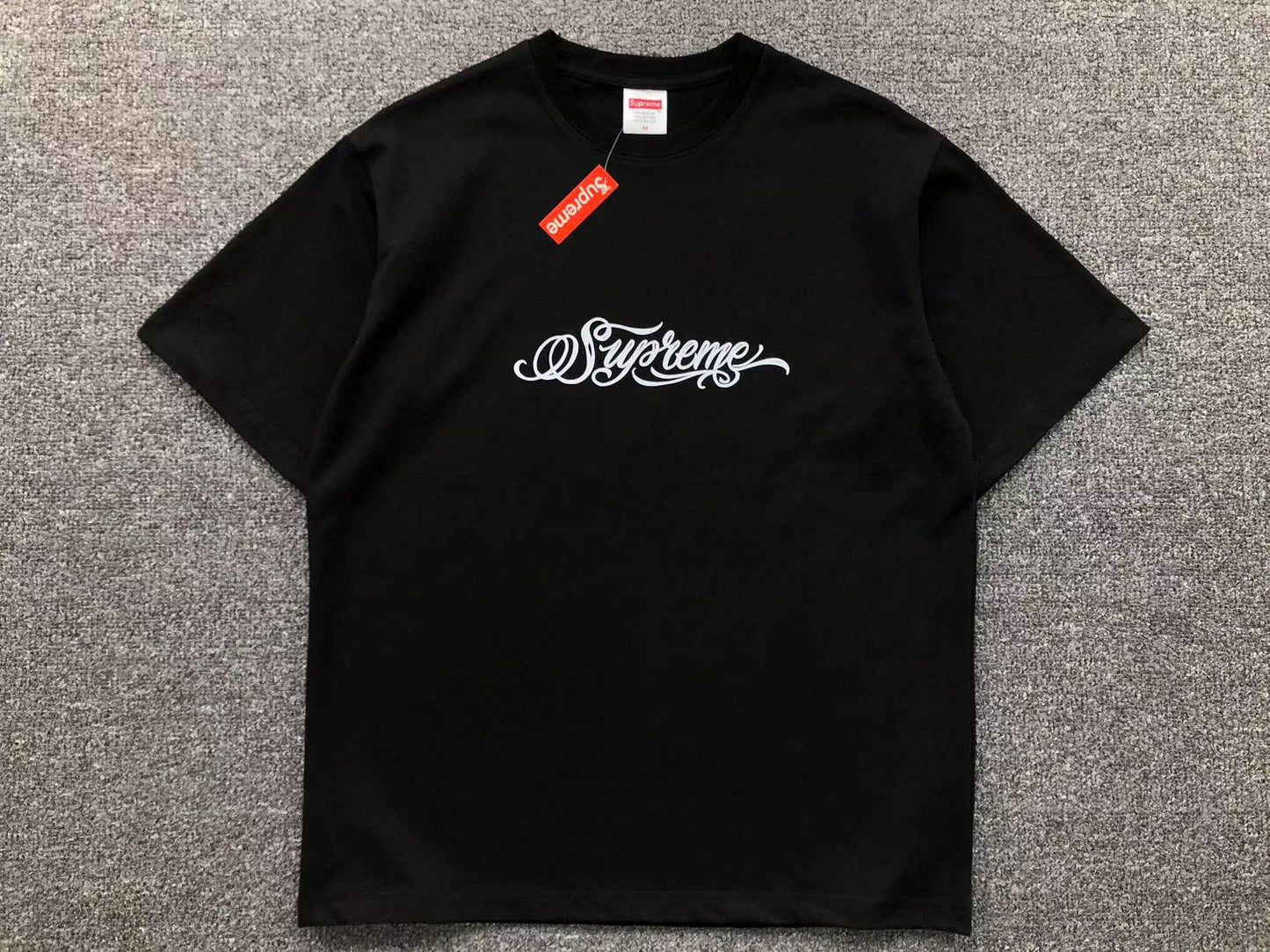 SUPREME BLACK SCRIPT TEE BLACK-Drip Store Argentina