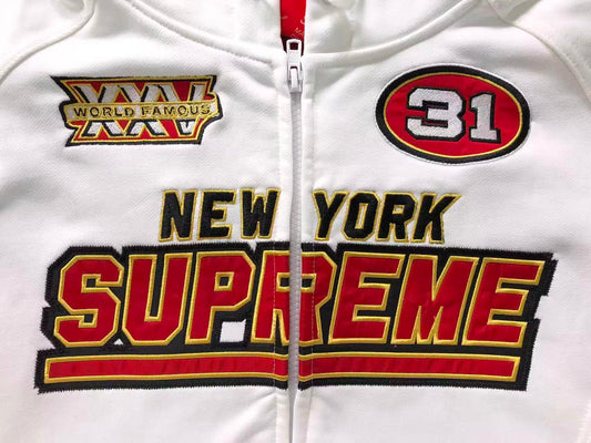 Supreme Football Zip Up Jacket Light White