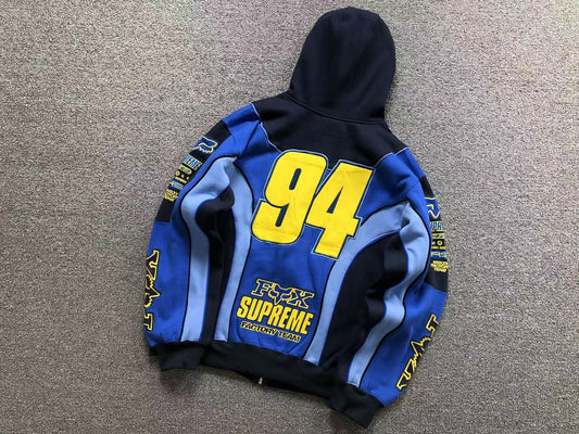 Supreme Fox Racing Zip Up Jacket Blue
