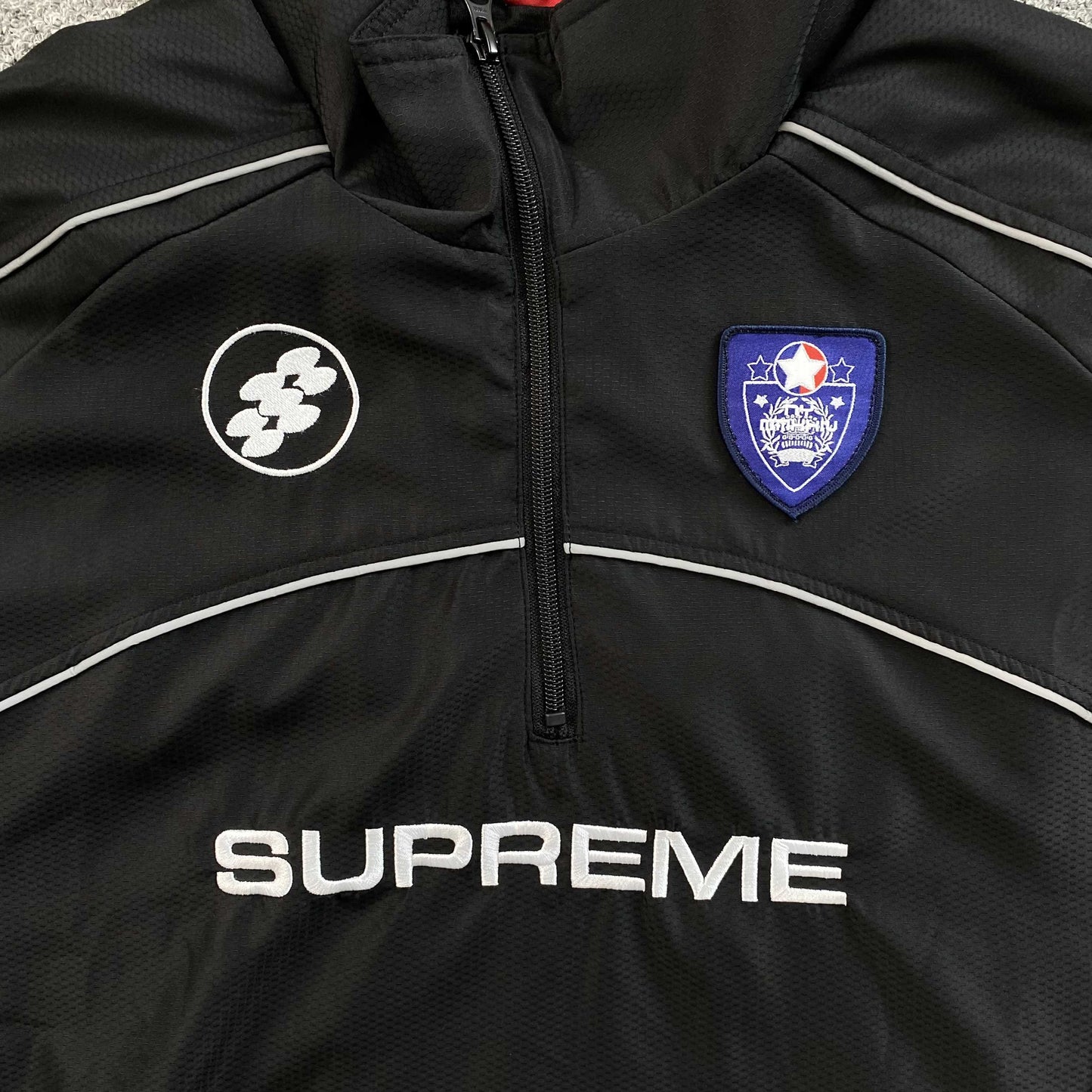 Supreme Reflective Piping Pullover Black