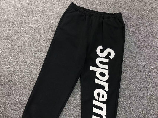 Supreme Satin Appliqué Sweatpants Black