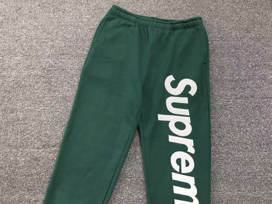Supreme Satin Appliqué Sweatpants Green