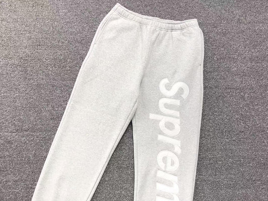 Supreme Satin Appliqué Sweatpants Grey