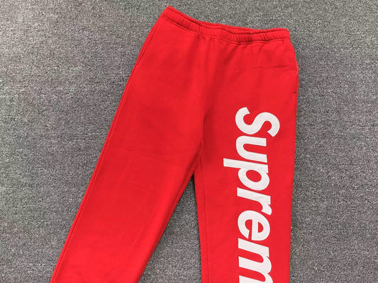 Supreme Satin Appliqué Sweatpants Red