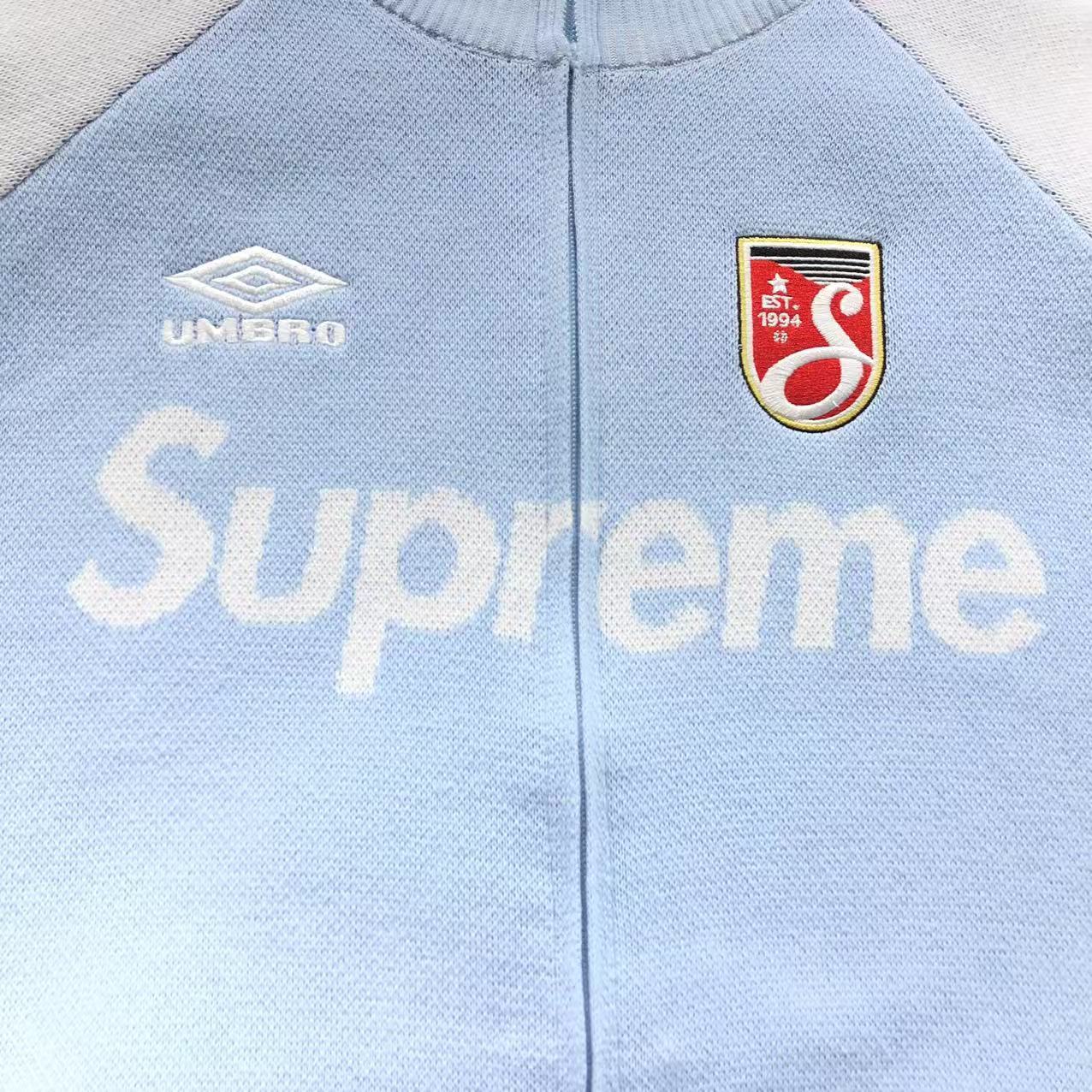 Supreme Umbro Zip Up Sweater Light Blue